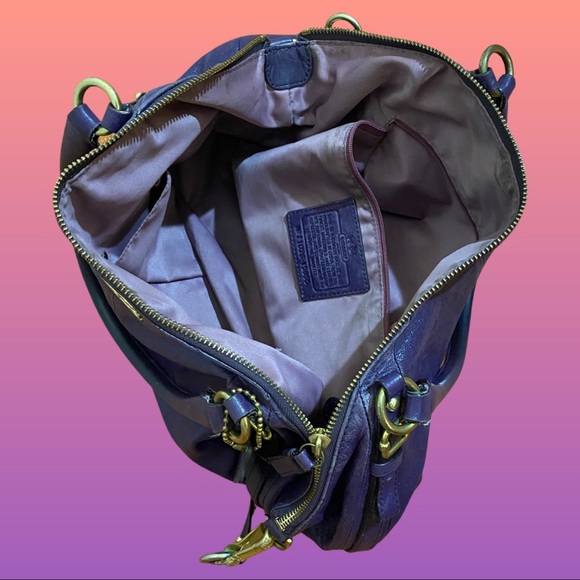 Grape COACH gold hardware purse - Picture 3 of 5